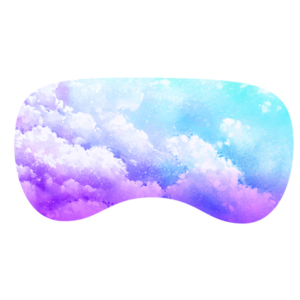 Image of VR goggles with purple and blue clouds